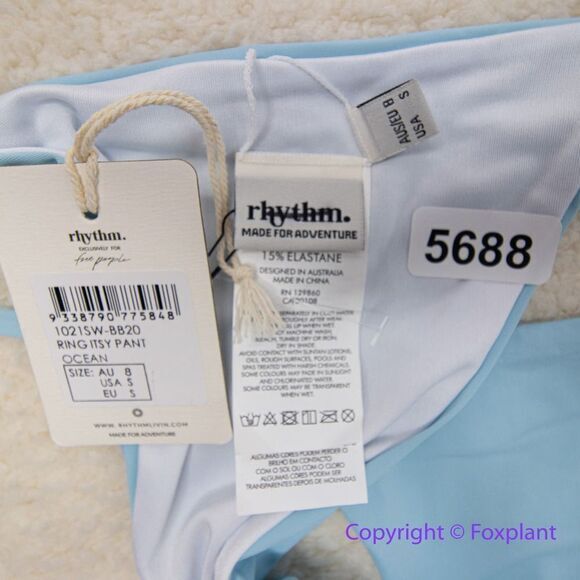 NEW Rhythm Free People Ring Itsy Bikini Bottom in baby blue, size‎ S - Picture 10 of 11